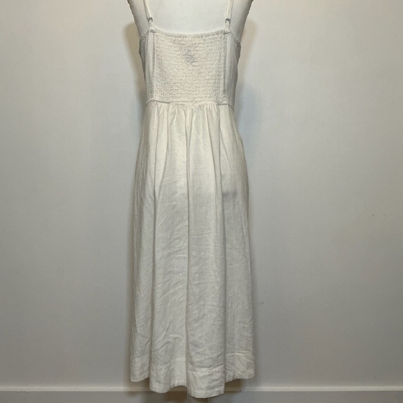 Universal Thread White Button-Front Linen Midi Dress Size Large - Picture 5 of 13
